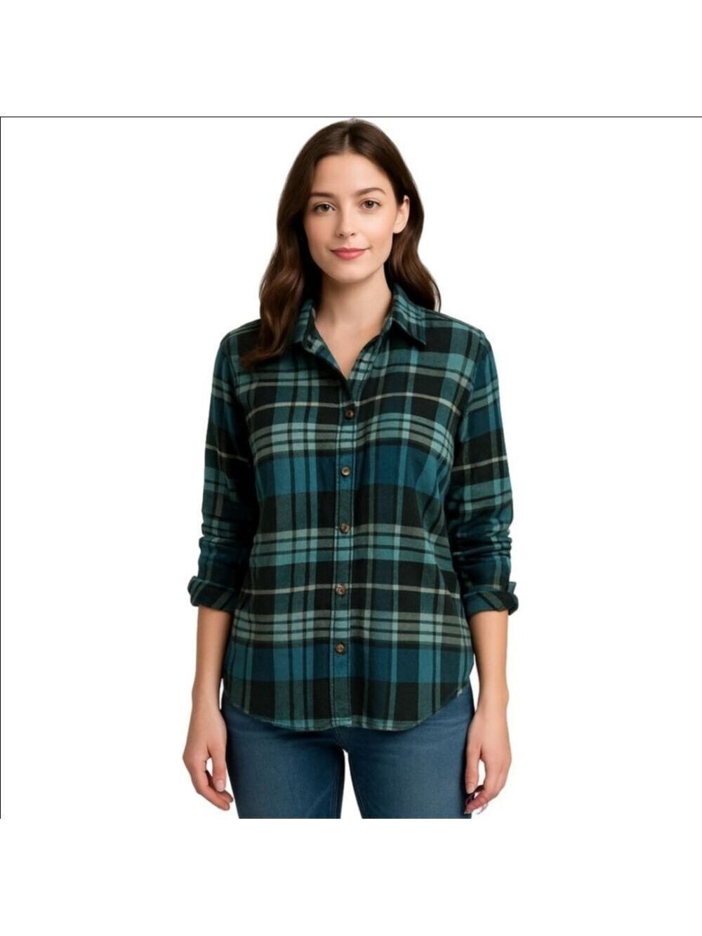 Sonoma Petite Large Plaid Button Down Shirt